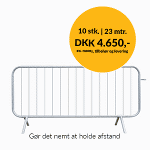 Afspærring med mobilhegn. Gør det nemt at holde afstand